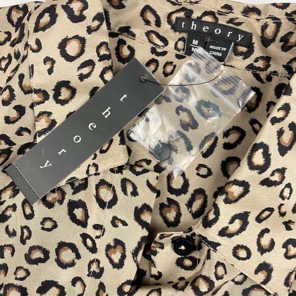NWT Theory 100% Silk Tank Blouse Women's Size Medium - Cheetah Print - Picture 10 of 14